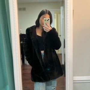 Zara Faux Fur Coat with Hood